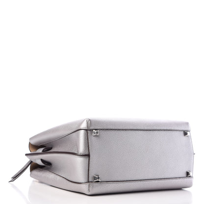 MCM Metallic Grained Calfskin Medium Milla Tote Spike Silver 4 of 8