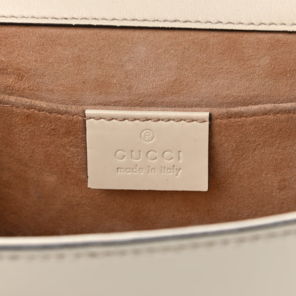 Gucci Calfskin Floral Embroidered Small Padlock Shoulder Bag White 6 of 26