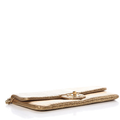 Chanel Metallic Lambskin Laser Cut Wristlet Gold 4 of 7