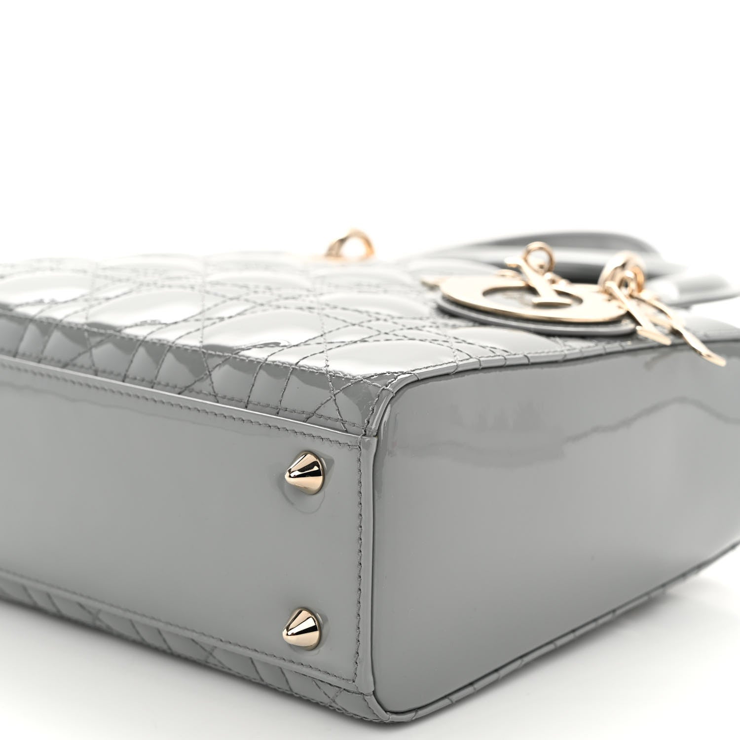 Christian Dior Patent Cannage Small Lady Dior Grey Stone 9 of 9