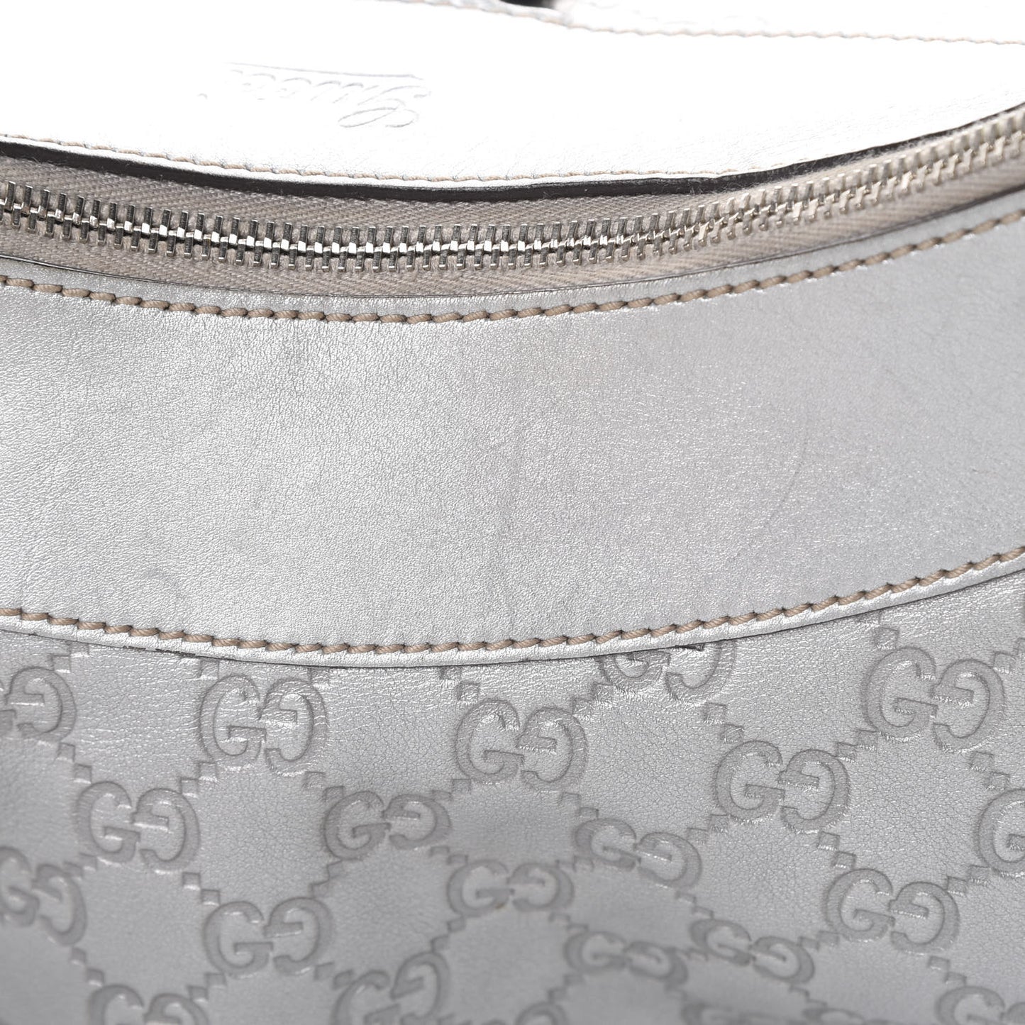 Guccissima Large D Gold Hobo Silver