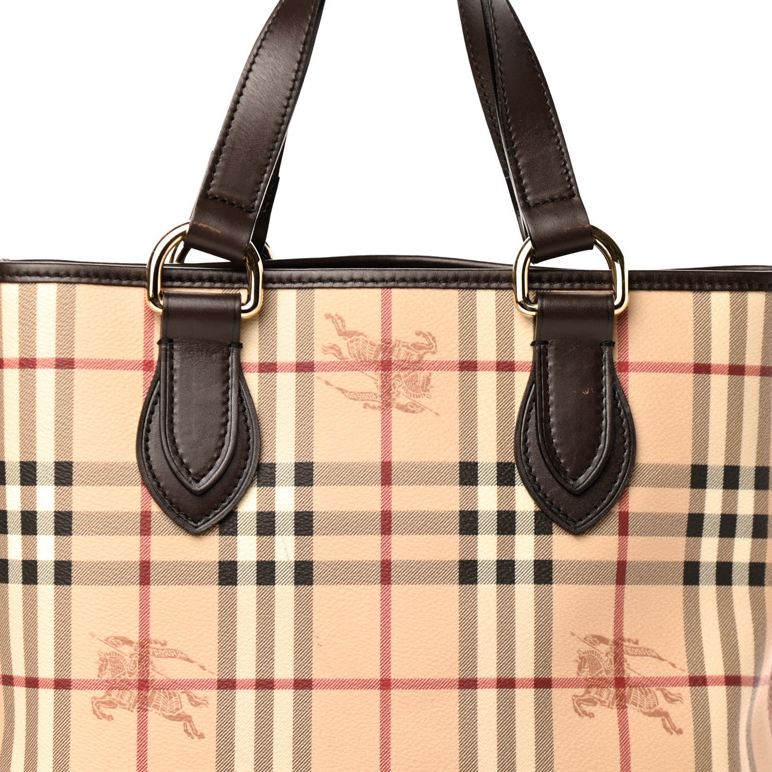 Burberry Haymarket Check Small Onslow Tote Chocolate 11 of 13