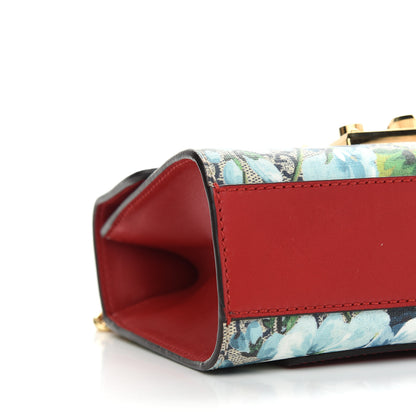 Gucci GG Supreme Monogram Blooms Small Padlock Shoulder Bag Beige Blue Navy Hibiscus Red 8 of 9