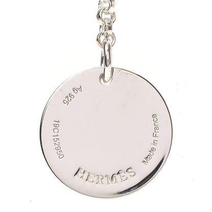 Hermes Sterling Silver 18K Rose Gold PM Ex-Libris Pendant Necklace 4 of 6