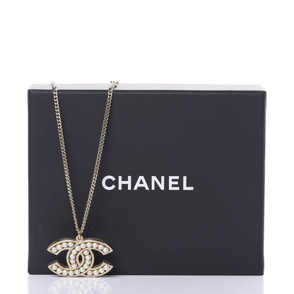 Chanel Pearl CC Pendant Necklace Gold 6 of 6