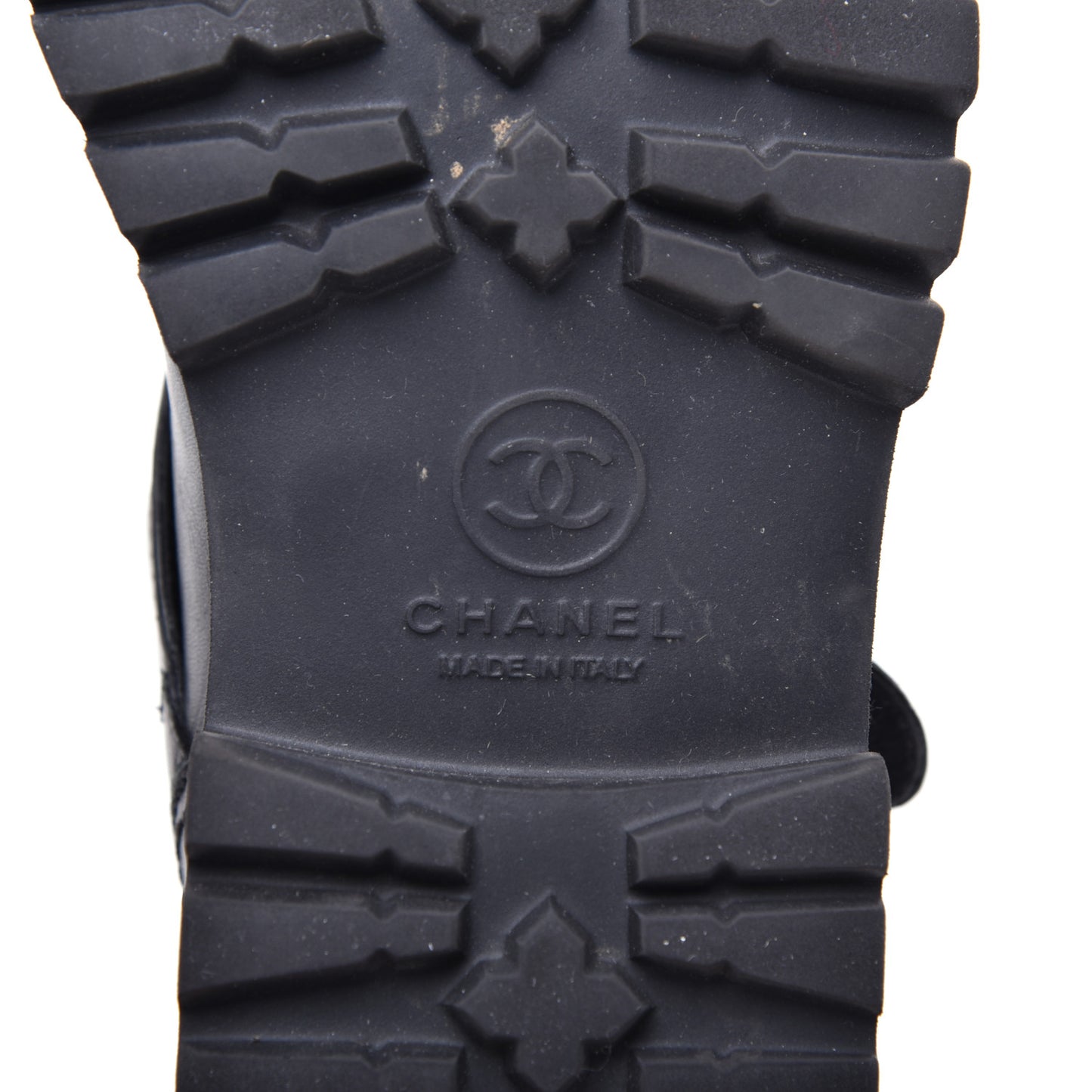 Calfskin Quilted Biker Boots 36.5 Black