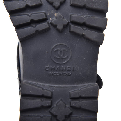 Chanel Calfskin Quilted Biker Boots 36.5 Black 7 of 9