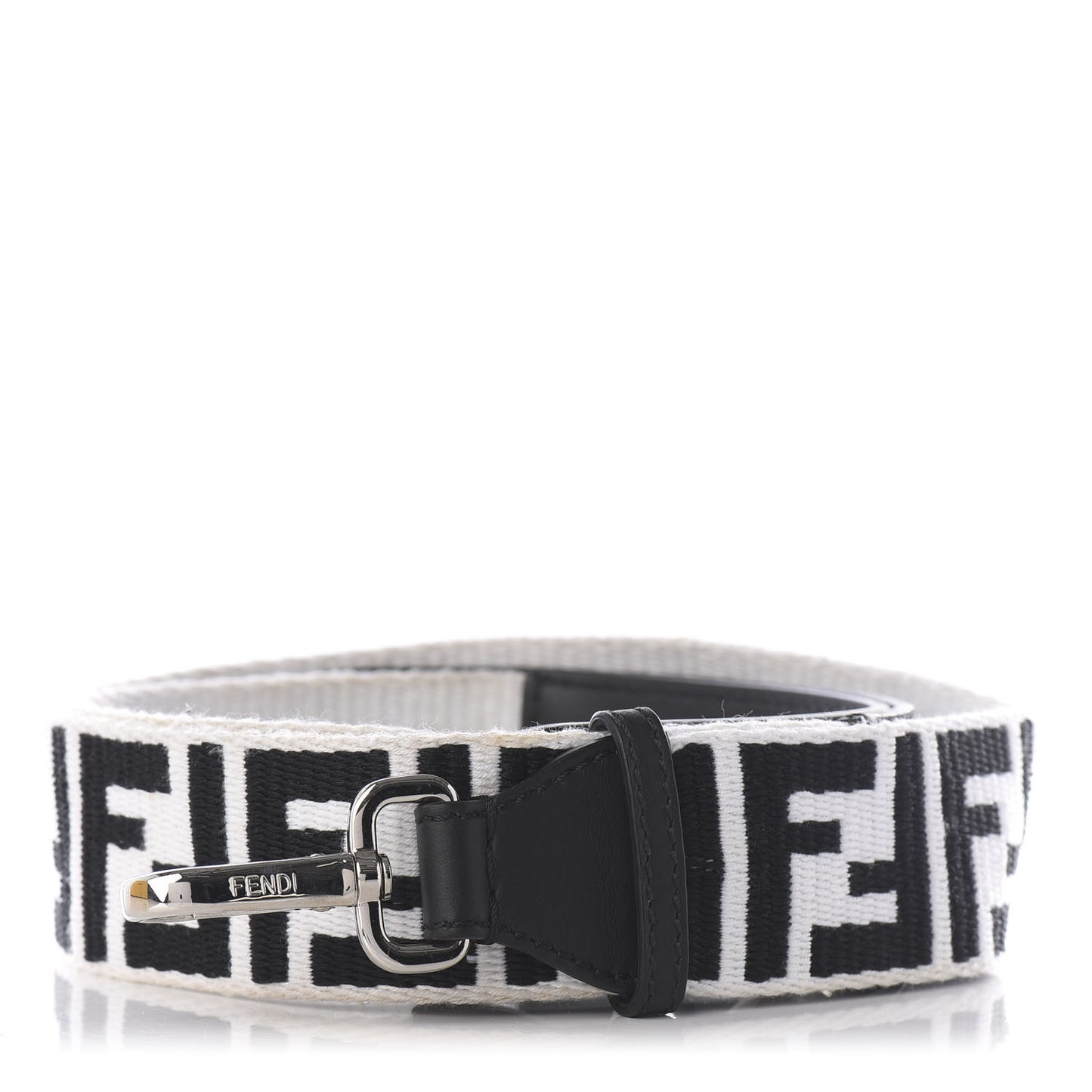 Fabric Calfskin FF Reloaded Strap You White Black