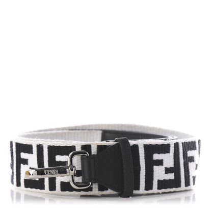 Fendi Fabric Calfskin FF Reloaded Strap You White Black 1 of 7