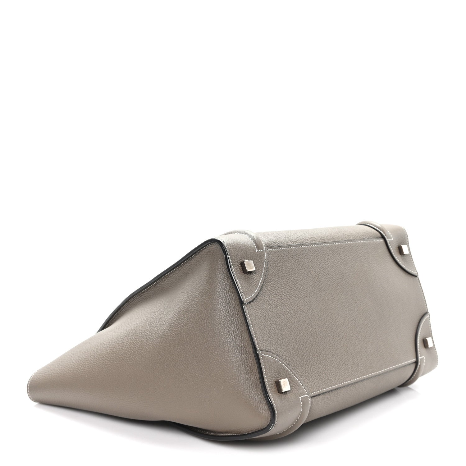 Celine Drummed Calfskin Mini Luggage Souris Souris 4 of 12