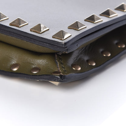 Valentino Garavani Nappa Rockstud Wristlet Clutch Army Green 9 of 12