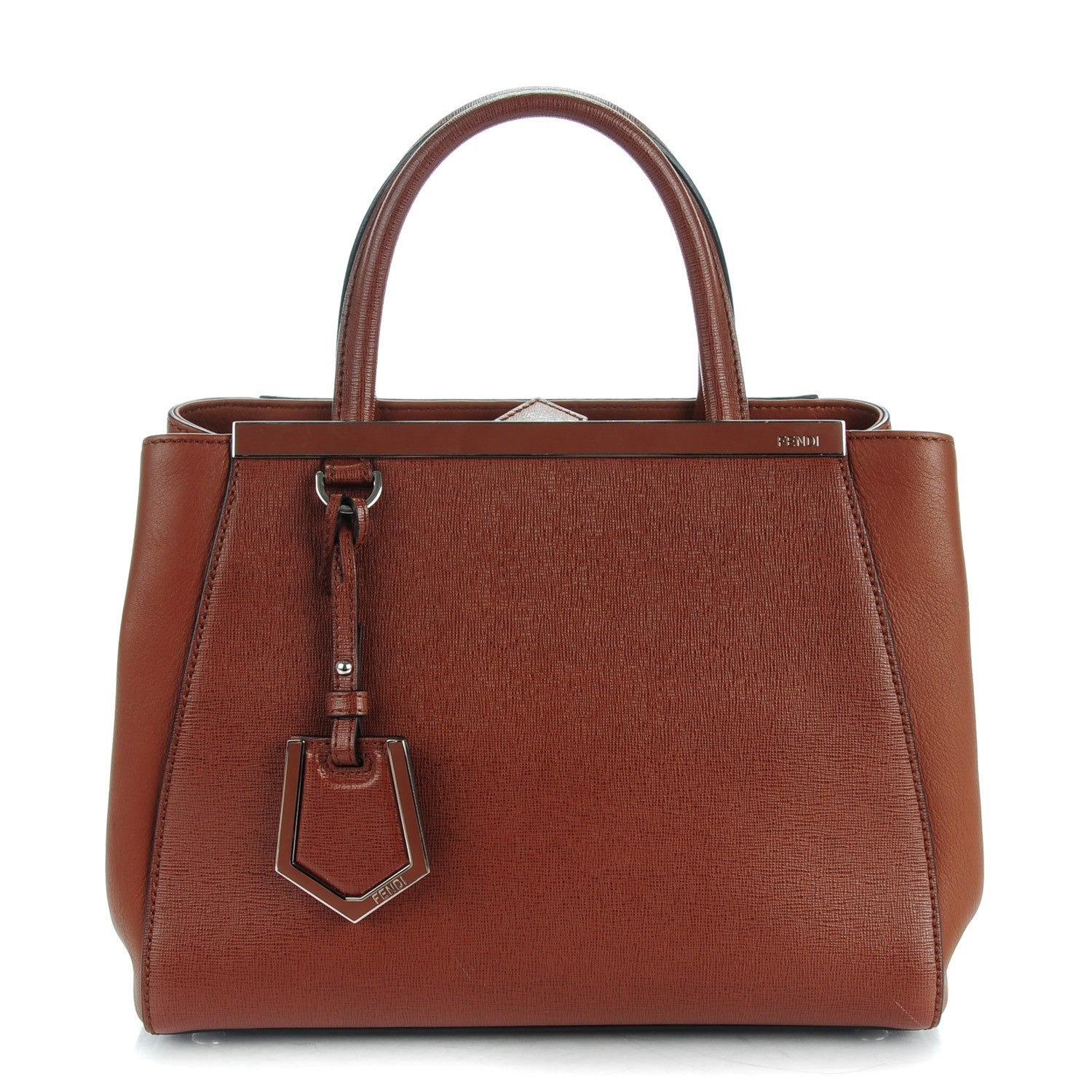 Fendi Vitello Elite Petite 2Jours Tote Walnut 1 of 8