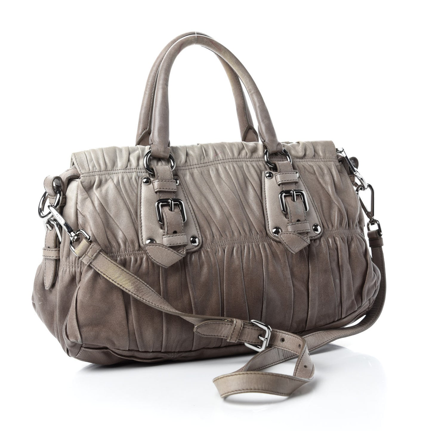 Nappa Gaufre Shopping Satchel Sfumato