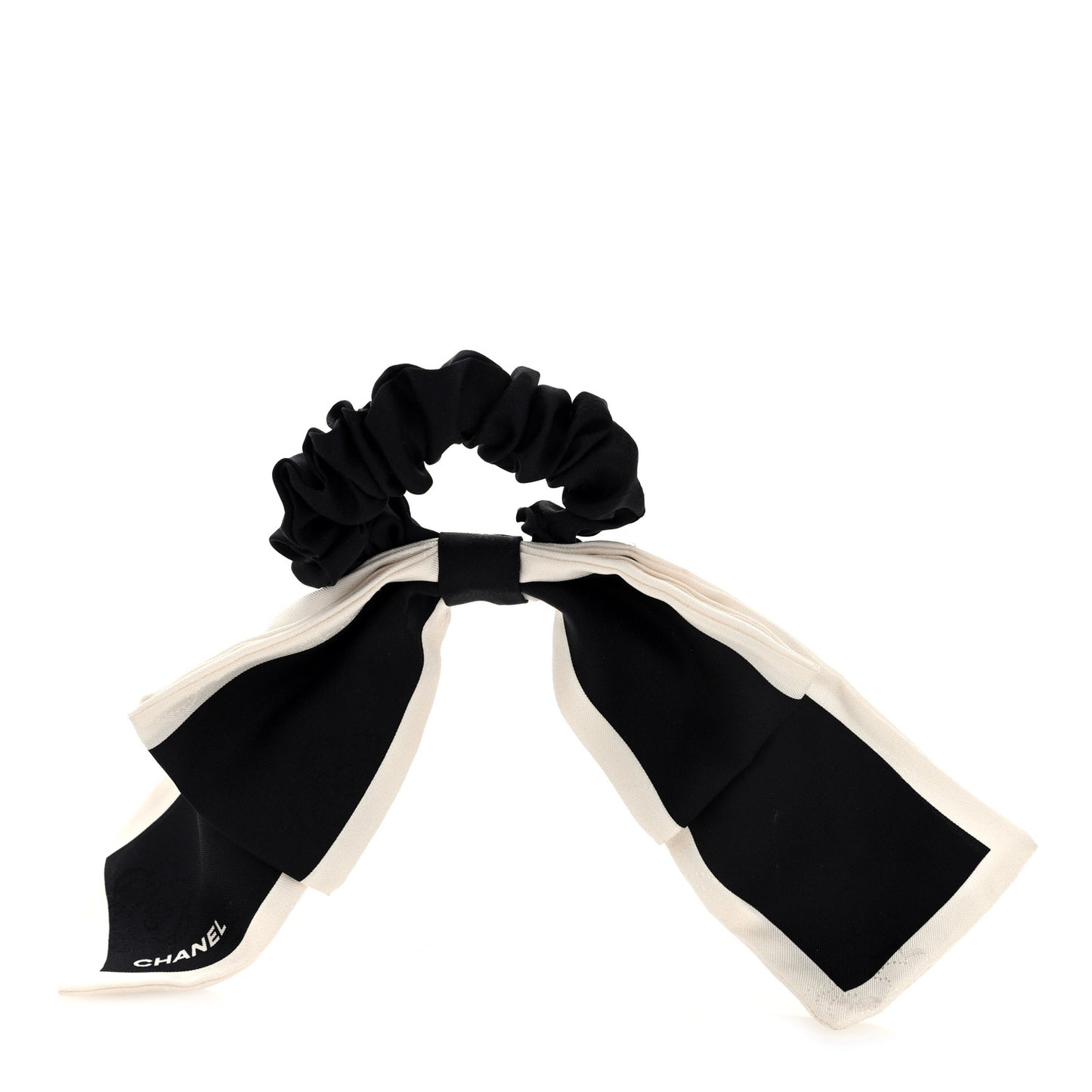 Silk Hair Tie Black Ivory