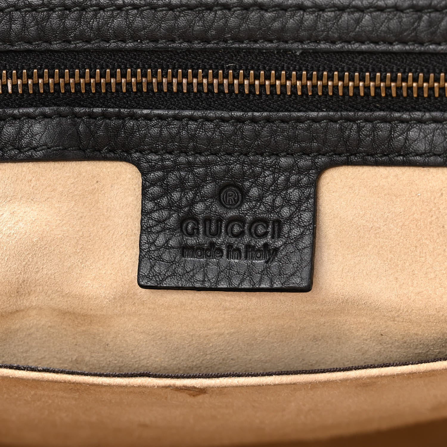 Gucci Pebbled Calfskin Medium 1973 Tote Black 5 of 10