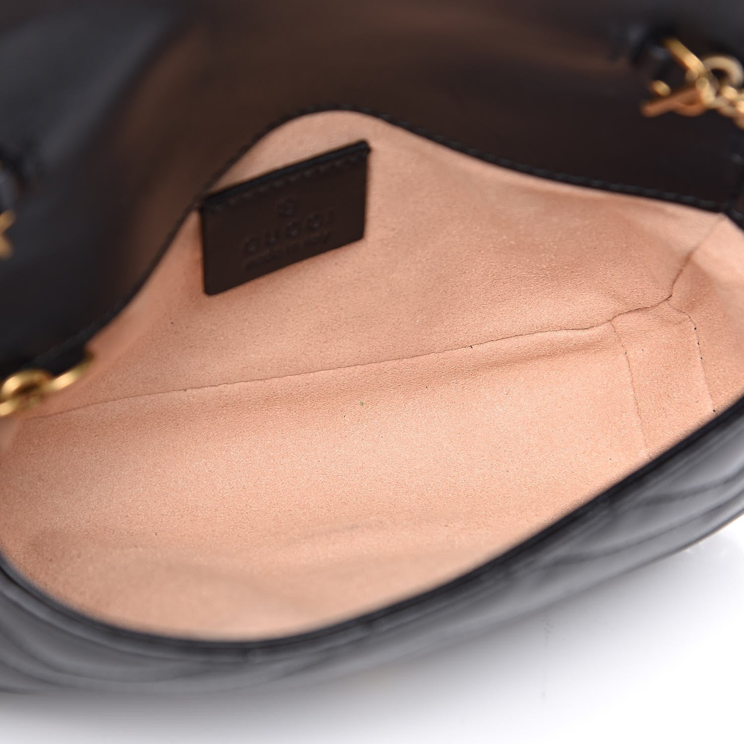 Gucci Calfskin Matelasse Super Mini GG Marmont Shoulder Bag Black 5 of 11