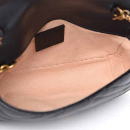Gucci Calfskin Matelasse Super Mini GG Marmont Shoulder Bag Black 5 of 11
