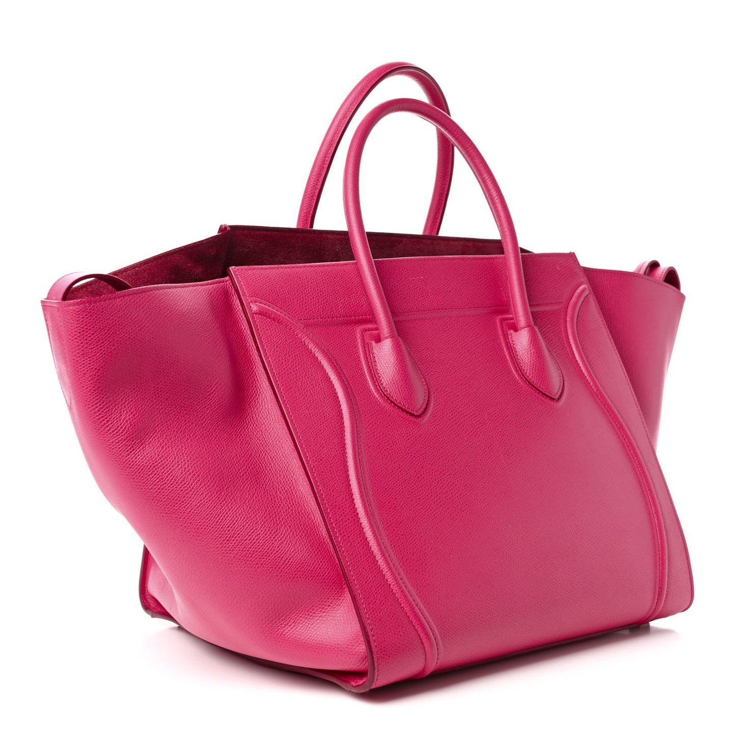 Grained Calfskin Medium Phantom Luggage Fuchsia