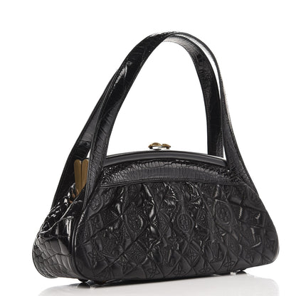 Louis Vuitton Alligator Vienna Sac Fermoir MM Black 3 of 7