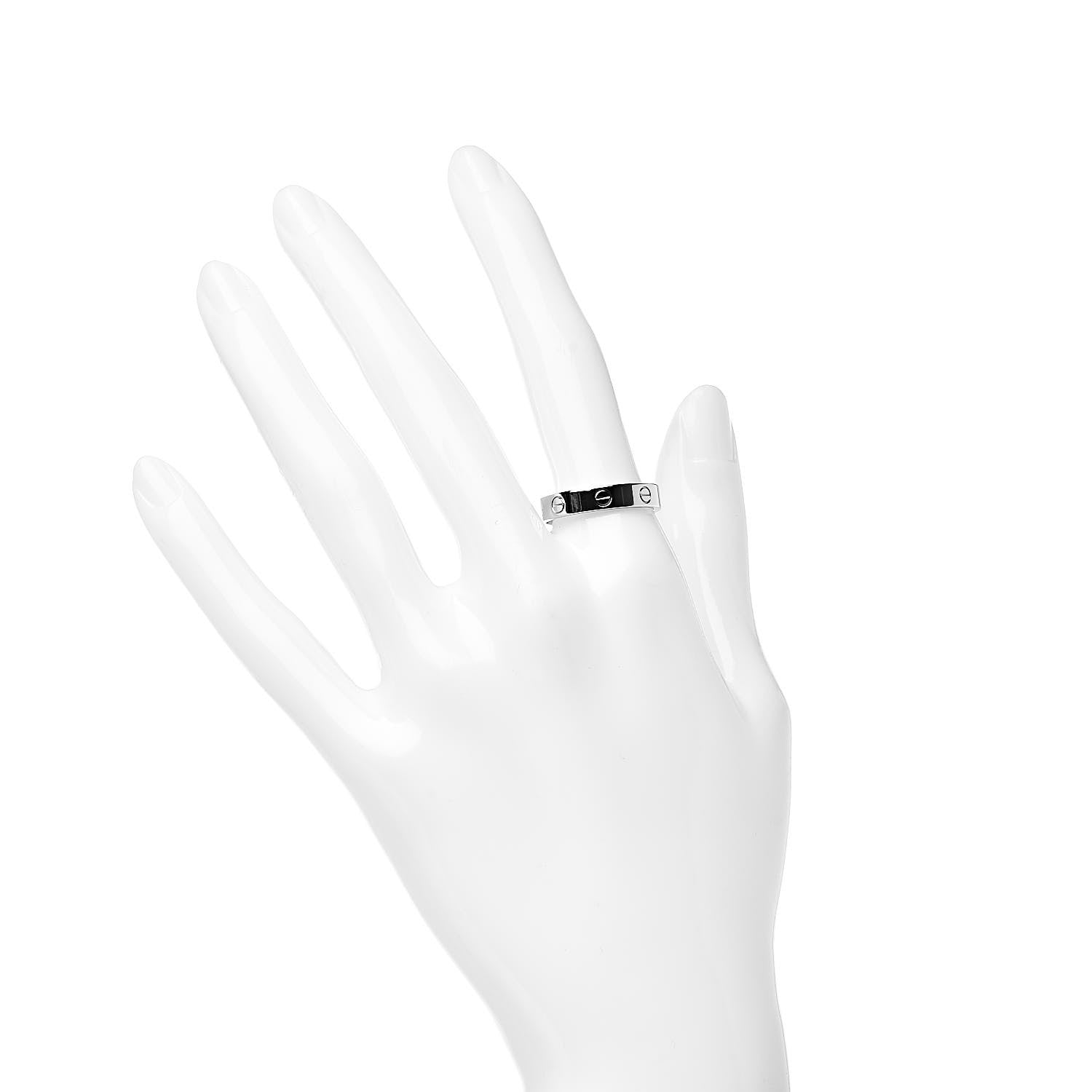 Cartier 18K White Gold 3.5mm LOVE Wedding Band Ring 57 8 2 of 4