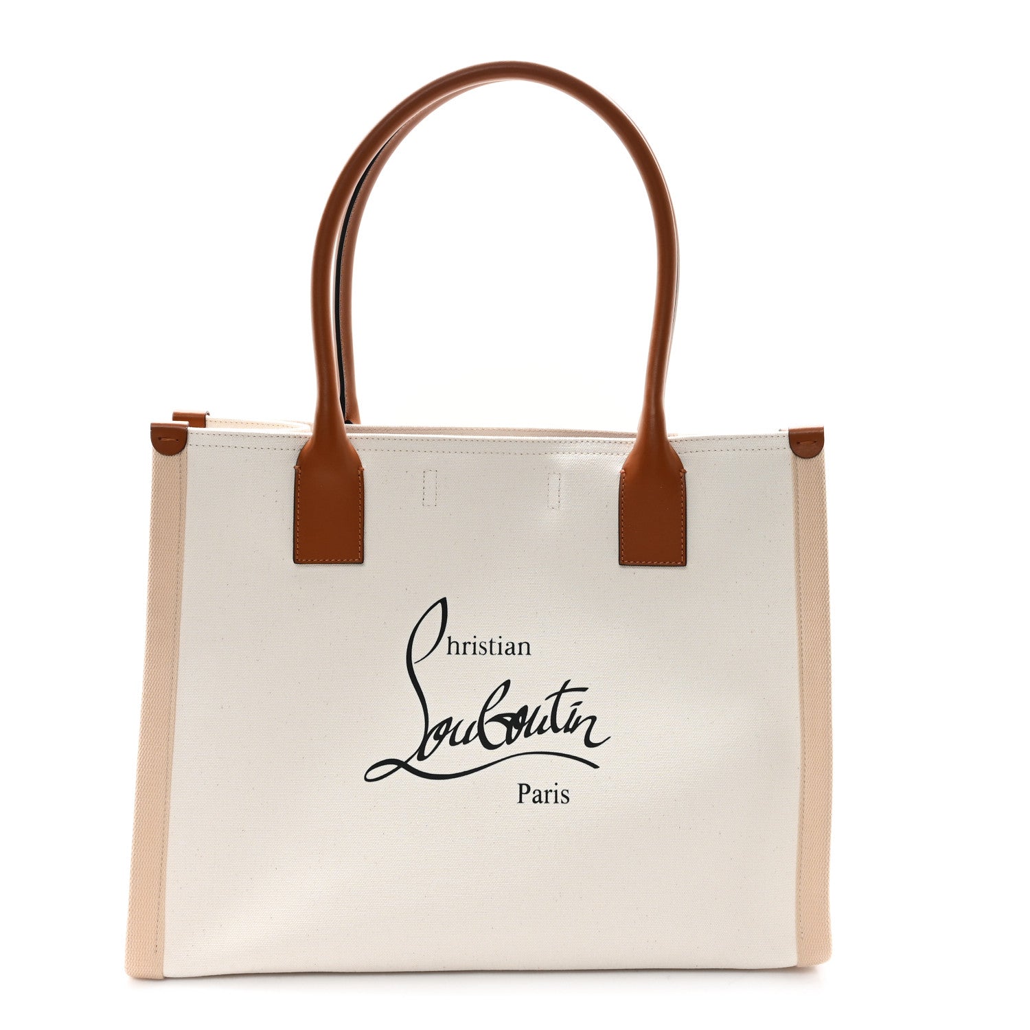 Christian Louboutin Canvas Nastroloubi Tote Natural Black 1 of 9