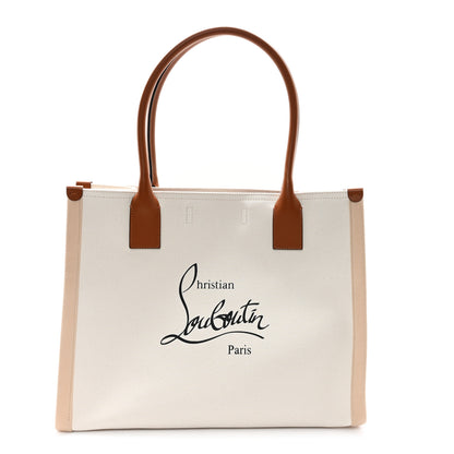 Christian Louboutin Canvas Nastroloubi Tote Natural Black 1 of 9