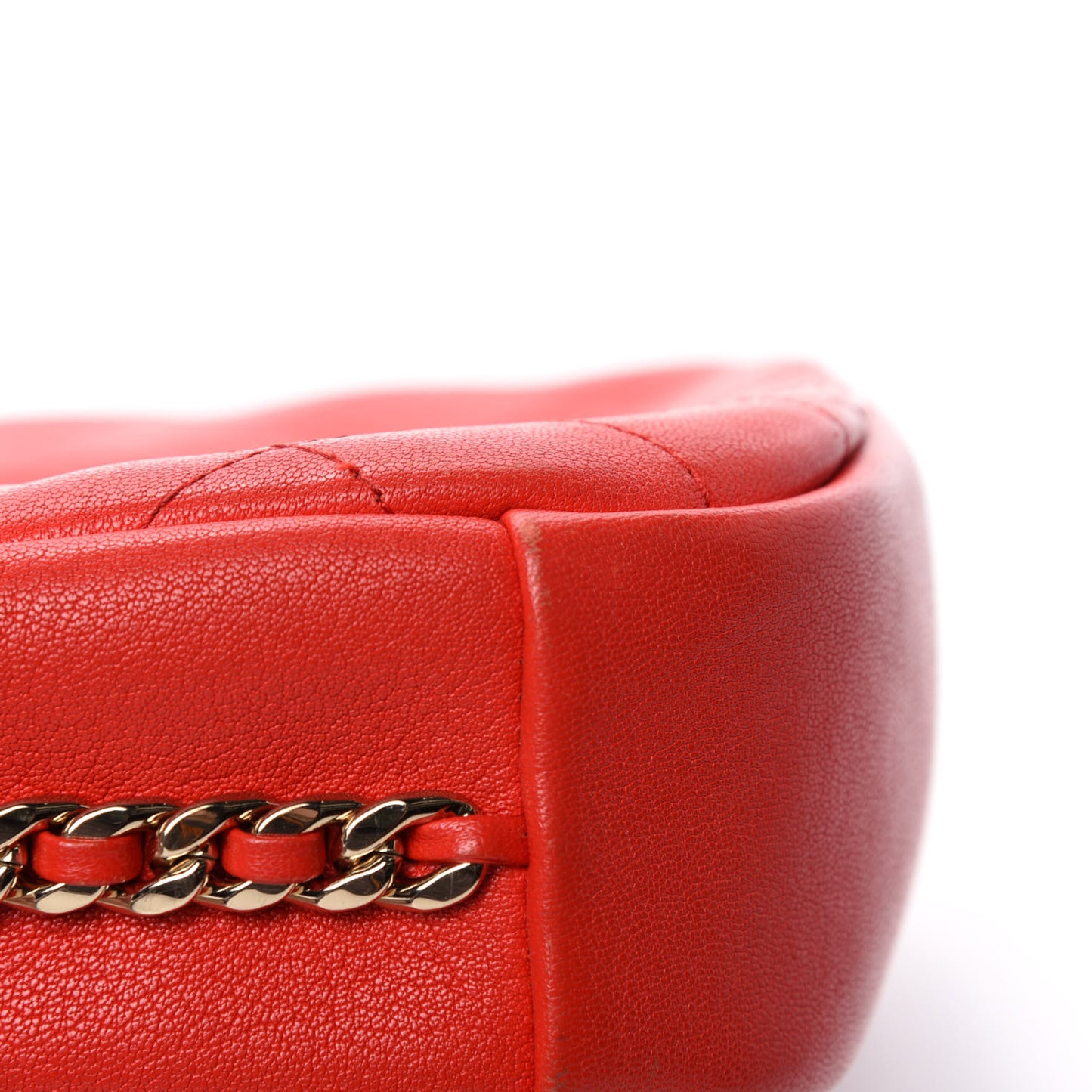 Goatskin Quilted Large Casual Trip Camera Case Bag Red