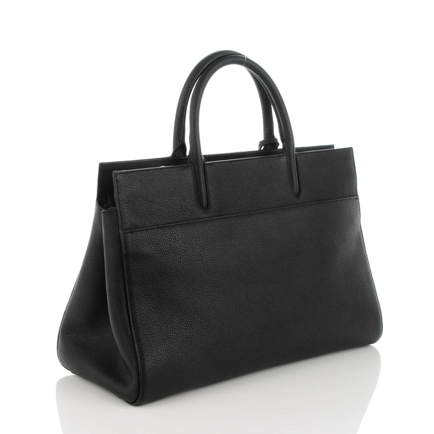 Grained Calfskin Medium Cabas Rive Gauche Black