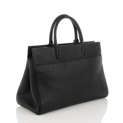 Saint Laurent Grained Calfskin Medium Cabas Rive Gauche Black 3 of 7