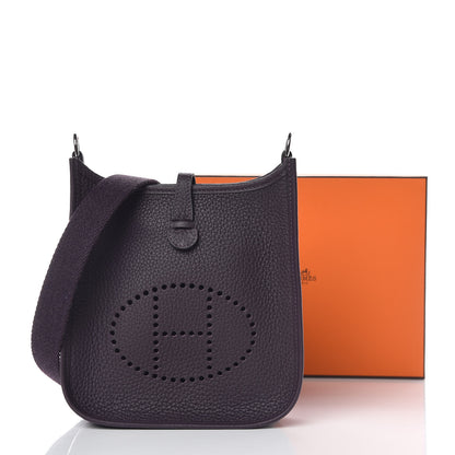 Hermes Taurillon Clemence Evelyne TPM Raisin 10 of 10