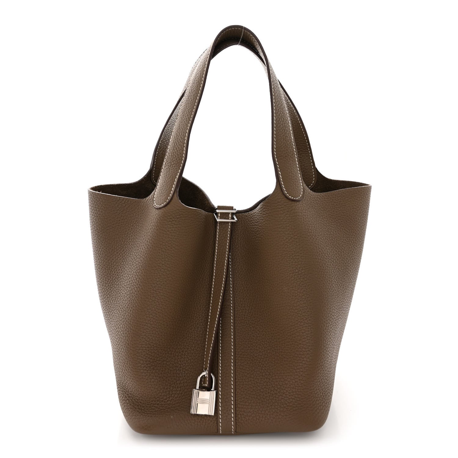 Hermes Taurillon Clemence Picotin Lock 22 MM Etoupe 1 of 11