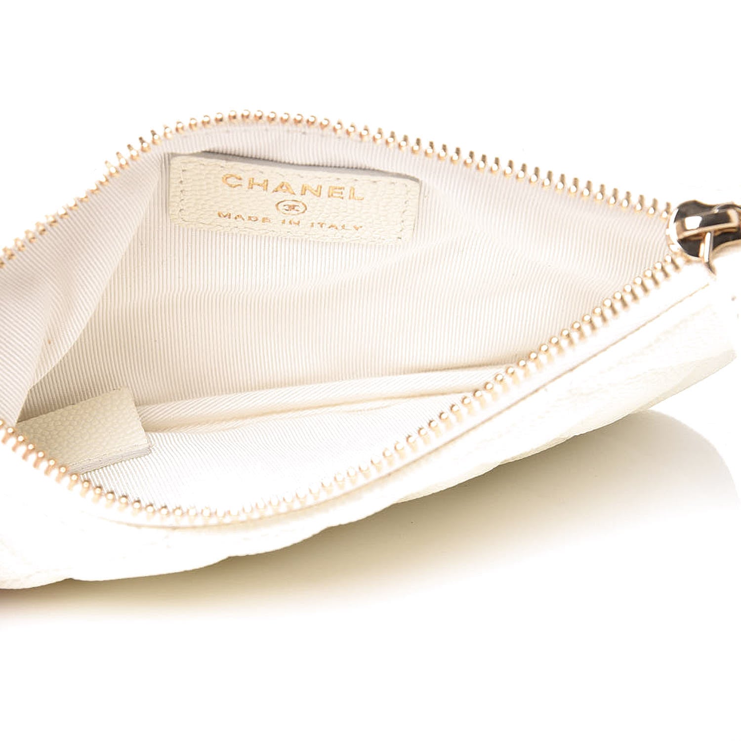 Chanel Caviar Quilted Small Cosmetic Case White 5 of 8