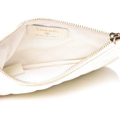 Chanel Caviar Quilted Small Cosmetic Case White 5 of 8
