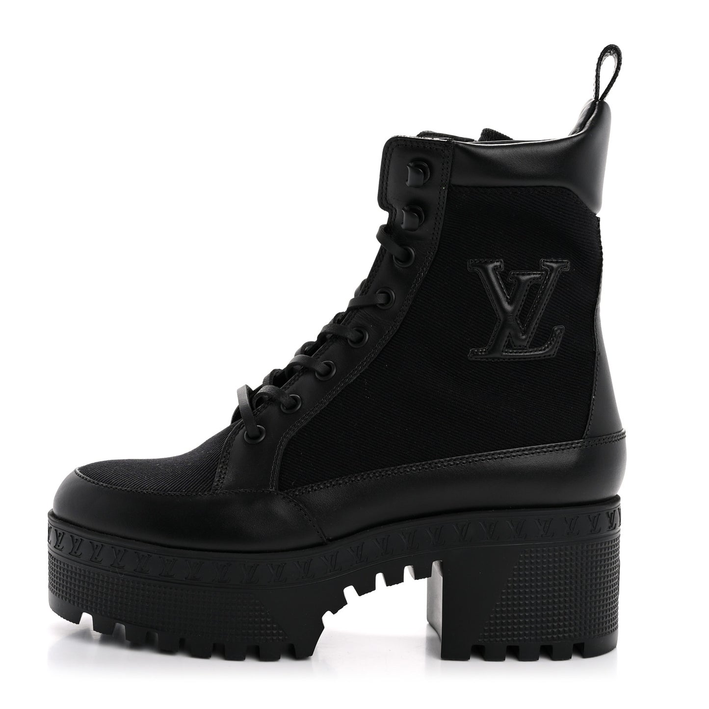 Canvas Monogram Laureate Platform Desert Boots 36 Black