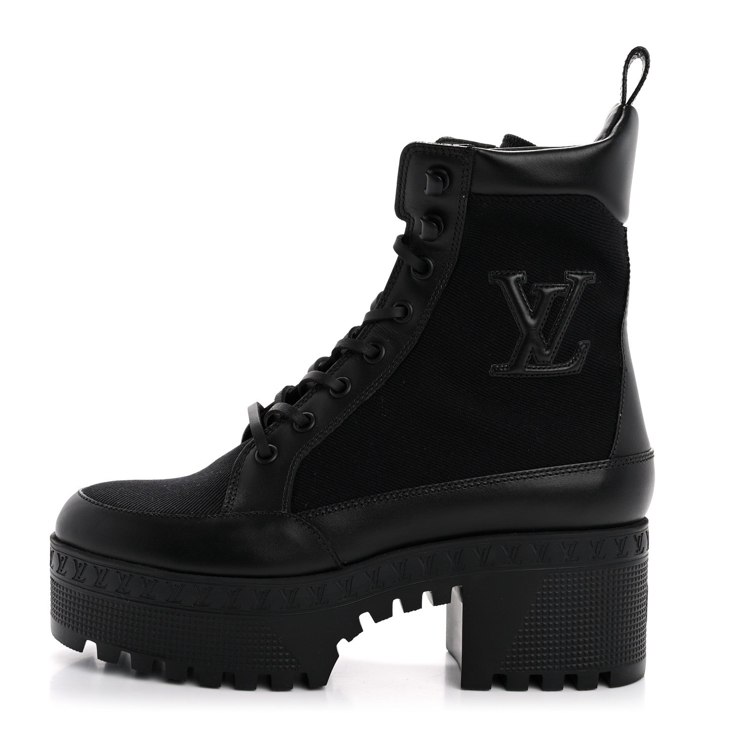 Louis Vuitton Canvas Monogram Laureate Platform Desert Boots 36 Black 1 of 10