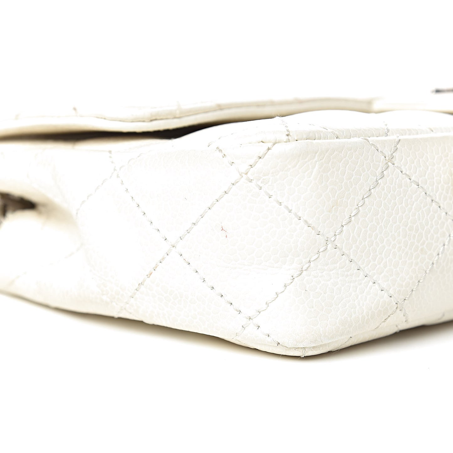 Caviar Quilted East West Flap White