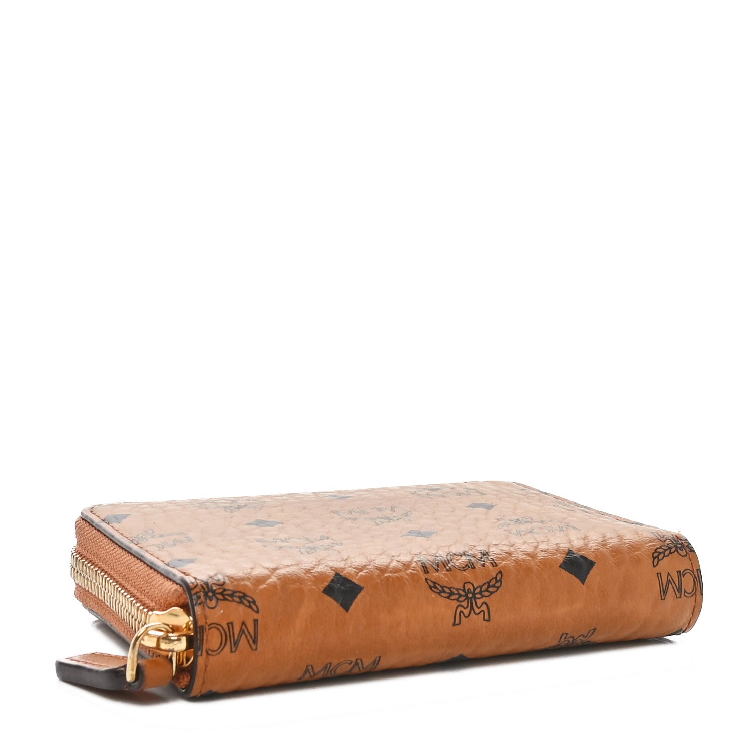 MCM Visetos Small Zip Around Wallet Cognac 4 of 9