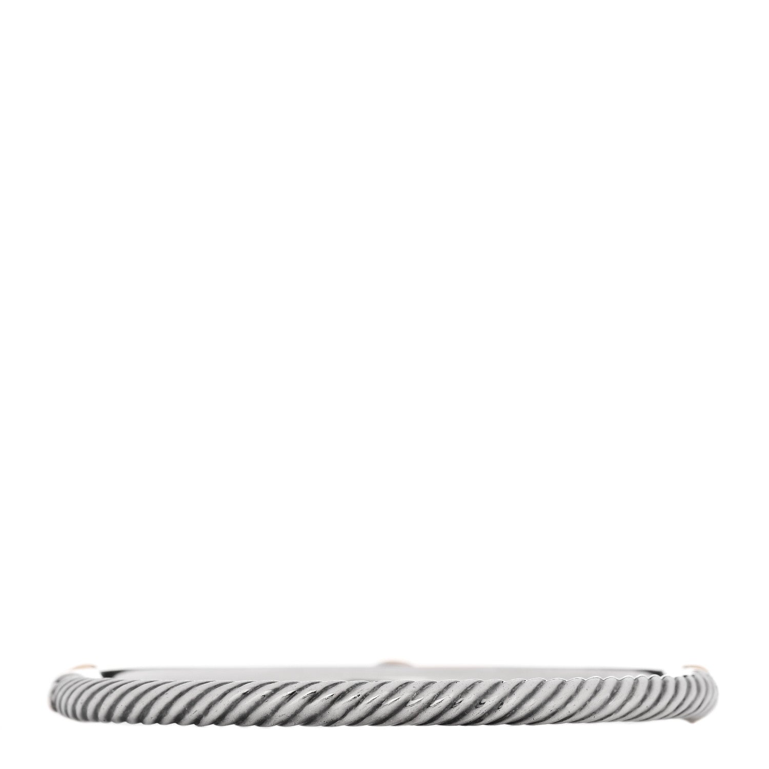 David Yurman Sterling Silver 18K Yellow Gold Diamond Peridot Cable Hinged Bracelet 2 of 4