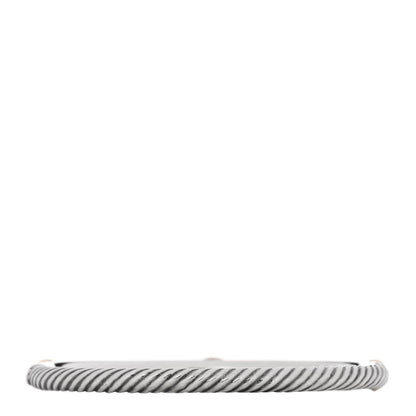 David Yurman Sterling Silver 18K Yellow Gold Diamond Peridot Cable Hinged Bracelet 2 of 4