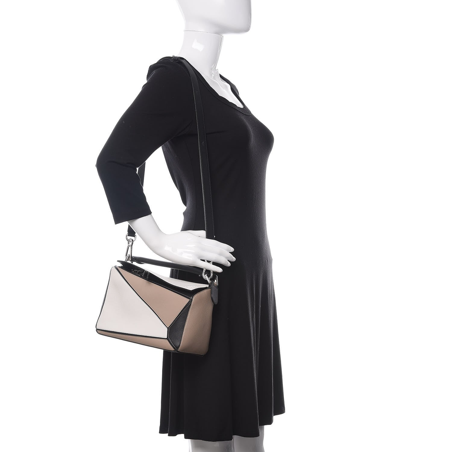 Loewe Calfskin Small Puzzle Bag Black Taupe 2 of 16