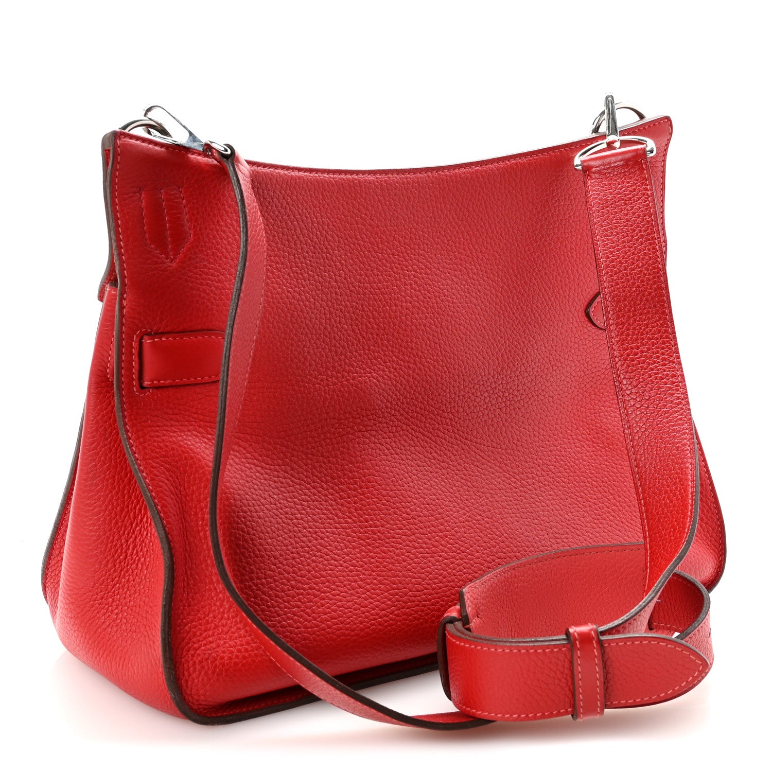 Hermes Taurillon Clemence Verso Jypsiere 34 Rouge Casaque Rose Jaipur 3 of 10