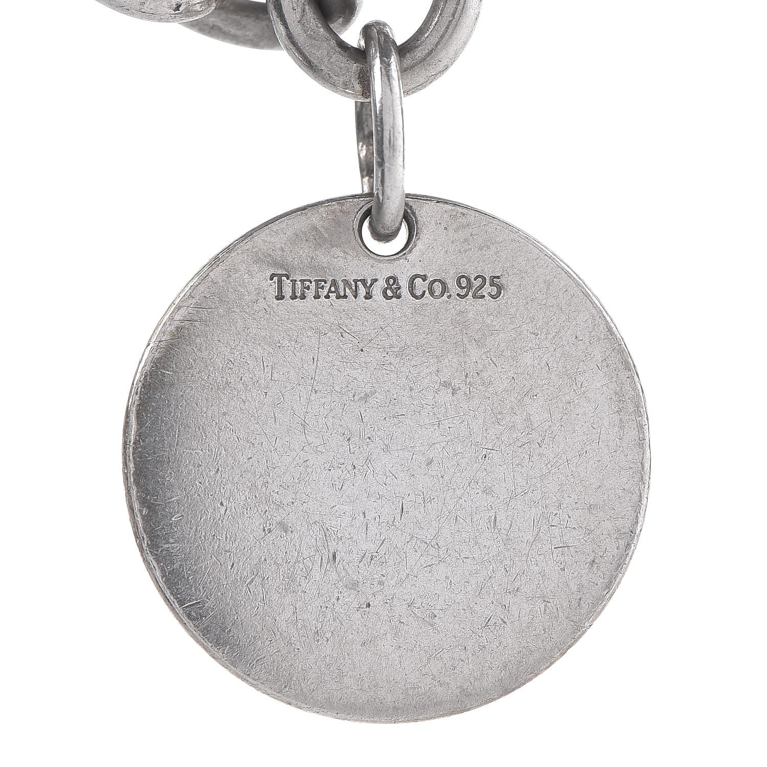 Tiffany Sterling Silver Round Tag Charm Bracelet 4 of 5