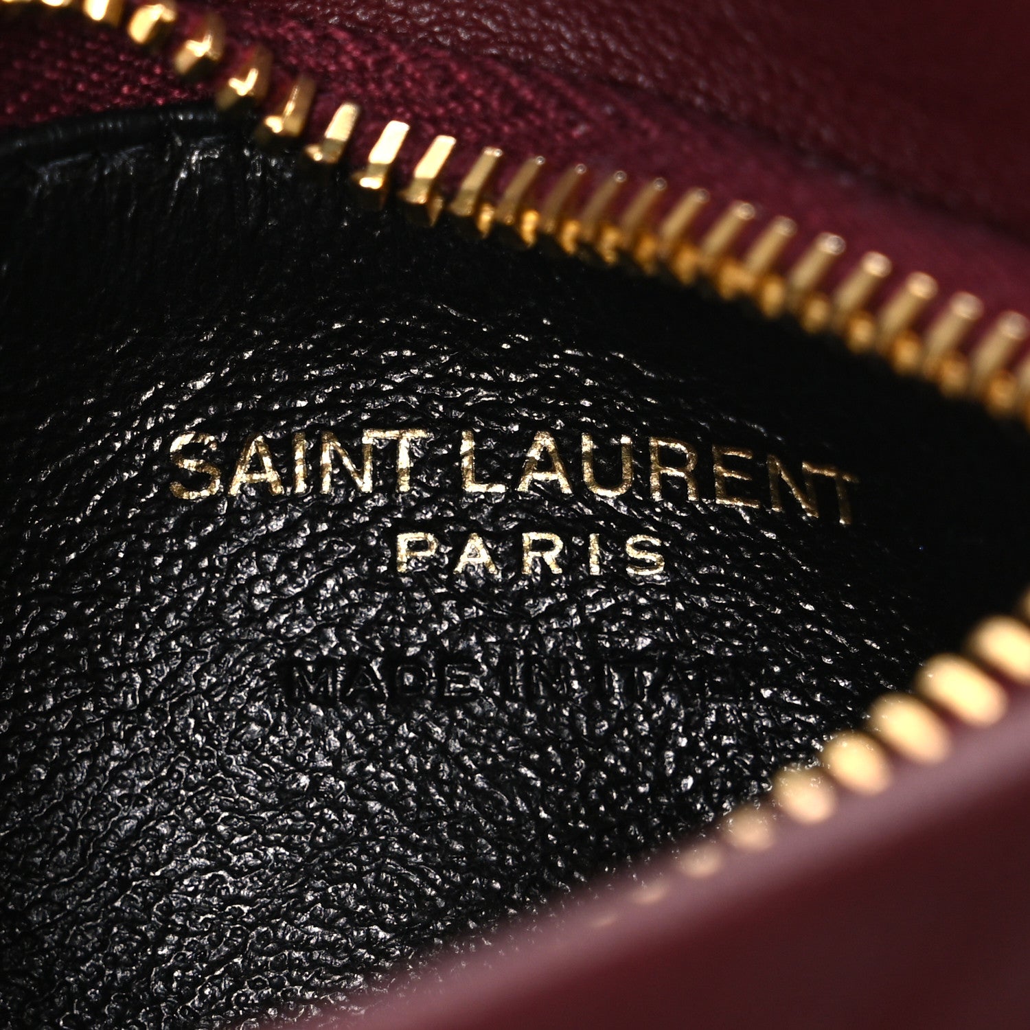 Saint Laurent Padded Lambskin Monogram Zip Card Holder Rouge Merlot 6 of 6