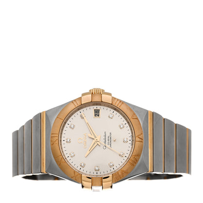 Omega Stainless Steel 18K Yellow Gold Diamond 35mm Constellation Co-Axial Automatic Watch Silver 123.20.35.20.52.002 2 of 5