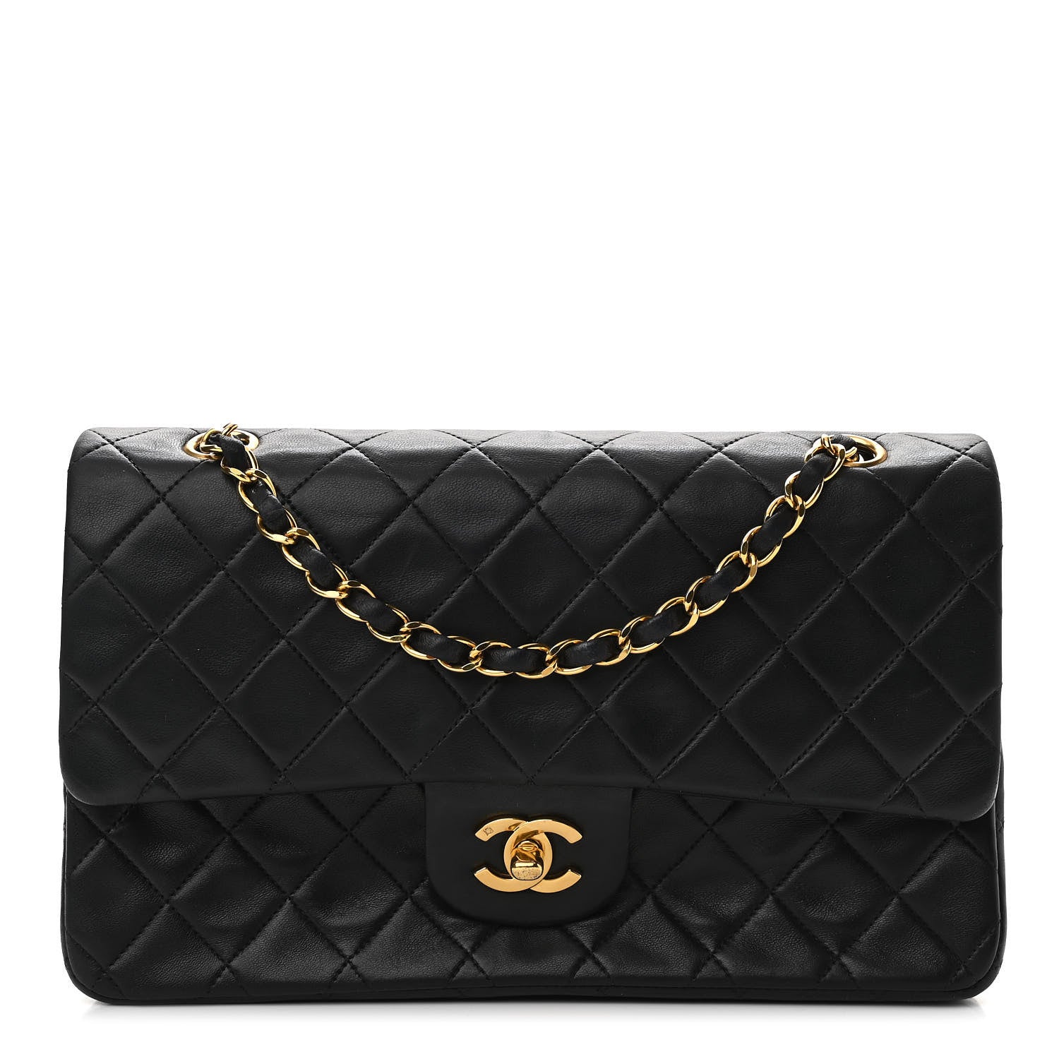 Chanel Lambskin Quilted Medium Double Flap Black 1 of 11