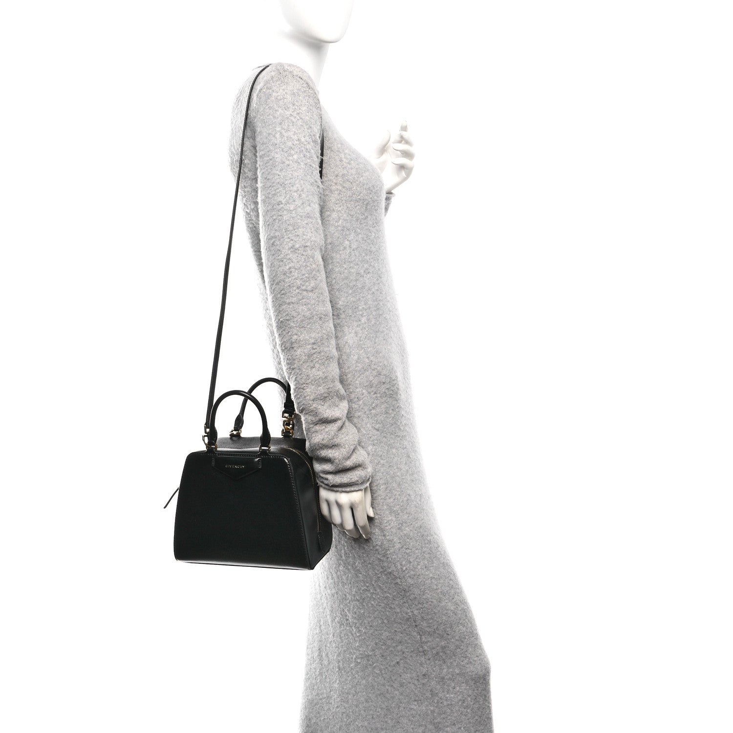 Givenchy Tumbled Buffalo Mini Antigona Cube Bag Black 3 of 10