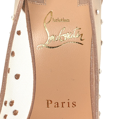 Christian Louboutin Suede Silk Crystal Strass Follies 100 Pumps 36 Light Silk 9 of 10