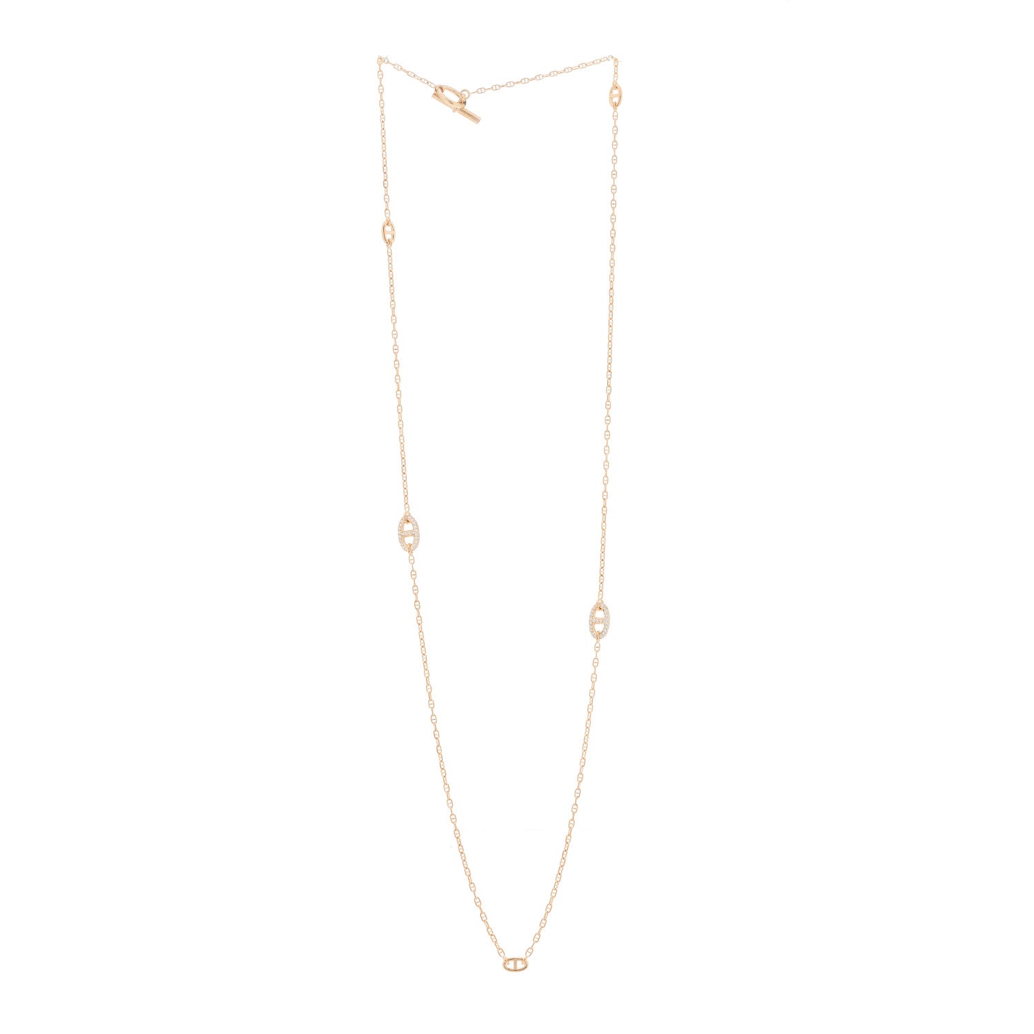 Hermes 18K Rose Gold Diamond Farandole Necklace 80 3 of 6