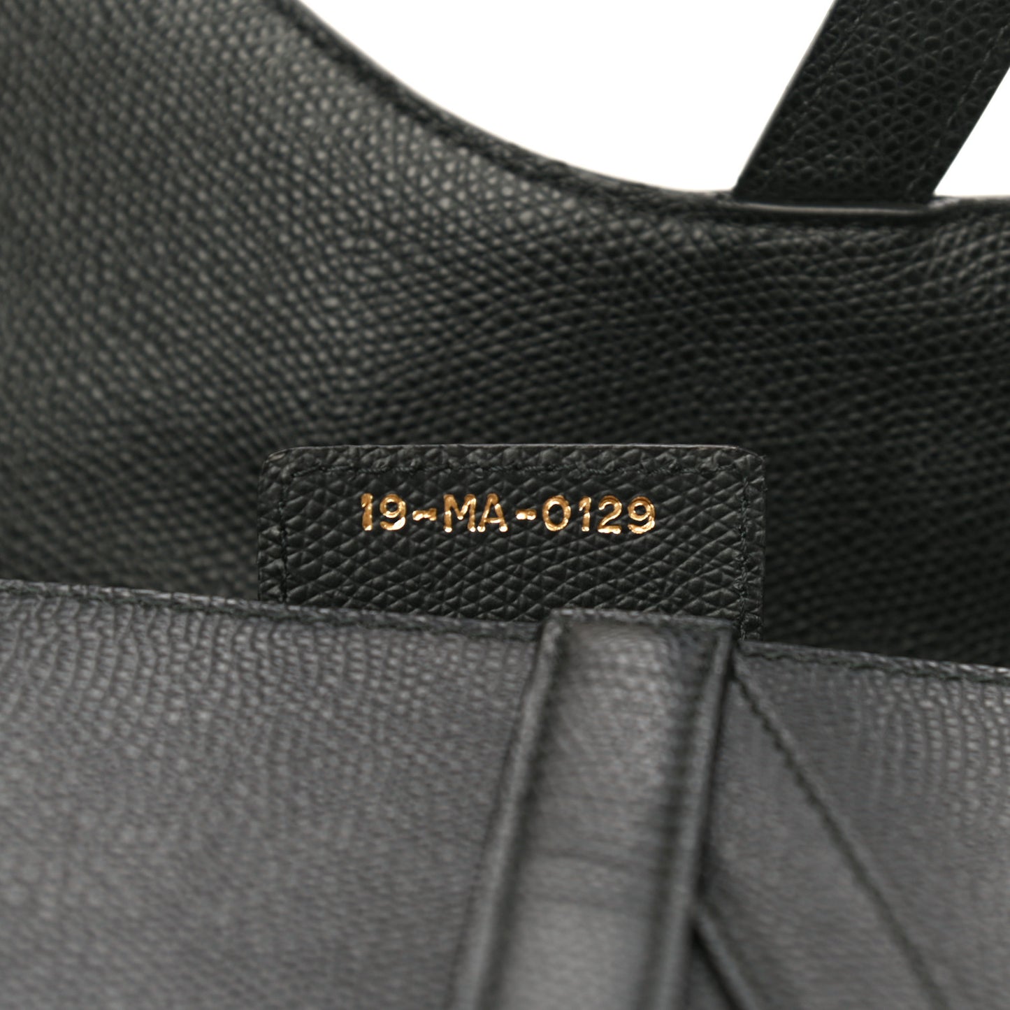 Grained Calfskin Saddle Bag Black