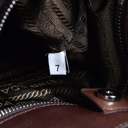 Prada Soft Calf Pleated Hobo Nocciolo 7 of 9